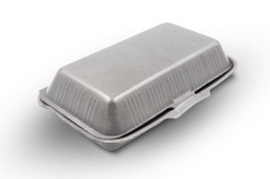 Gray Styrofoam box isolated on white background