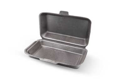 Gray Styrofoam box isolated on white background