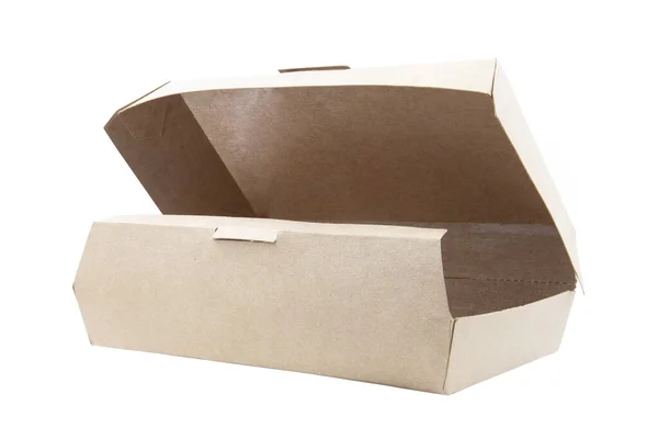 Potravinové Lepenkové Krabice Izolované Bílém Pozadí — Stock fotografie