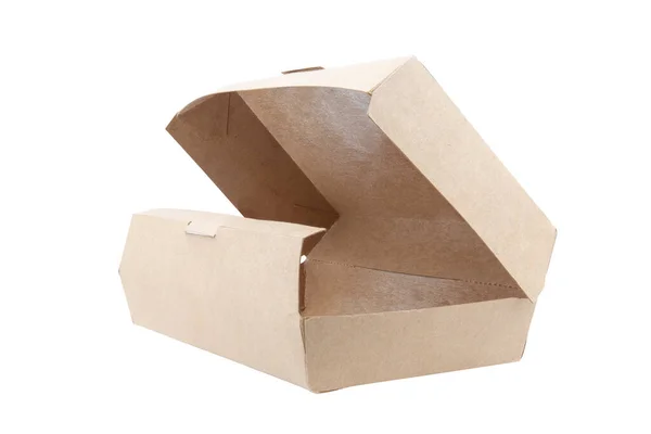 Κουτί Από Χαρτόνι Τροφίμων Που Απομονώνεται Λευκό Φόντο — Φωτογραφία Αρχείου
