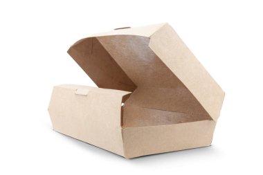 yiyecek karton kutusu beyaz arkaplanda izole