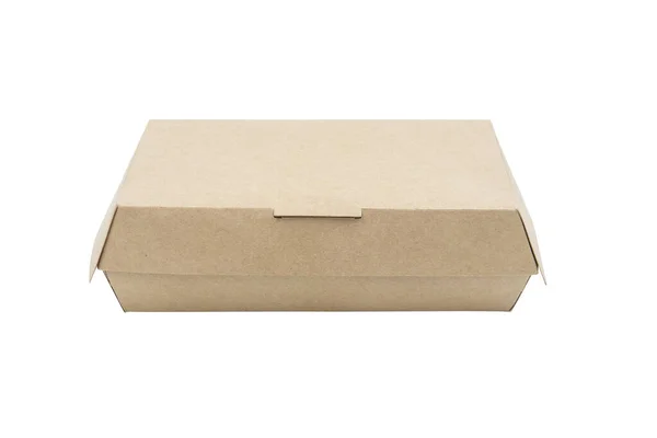 Pudełko Kartonowe Żywności Izolowane Białym Tle — Zdjęcie stockowe