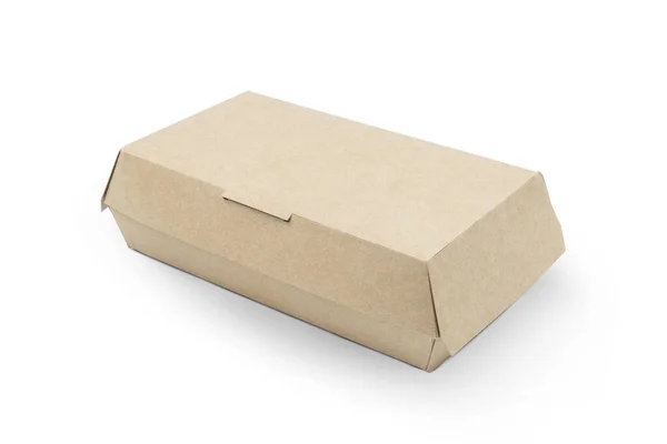 Yiyecek Karton Kutusu Beyaz Arkaplanda Izole — Stok fotoğraf