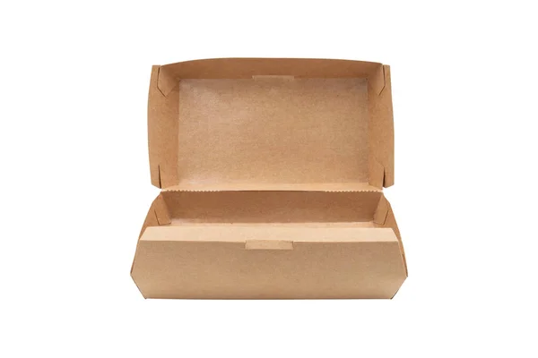 Potravinové Lepenkové Krabice Izolované Bílém Pozadí — Stock fotografie