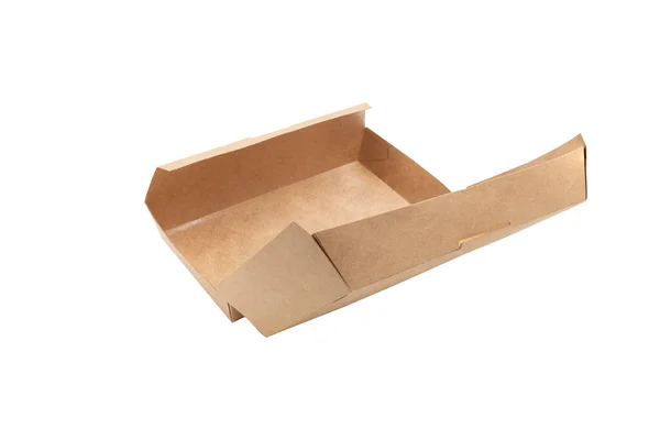 白い背景に隔離された食品段ボール箱 — ストック写真
