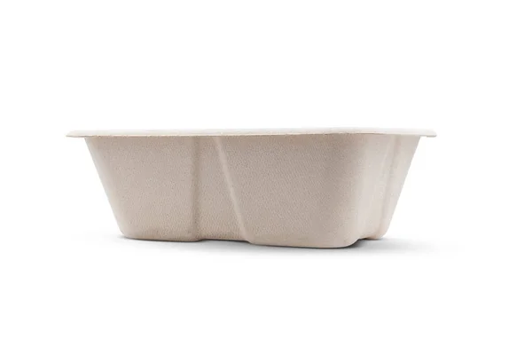 Food Recycled Bagasse Bowl Isolated White Background — 图库照片