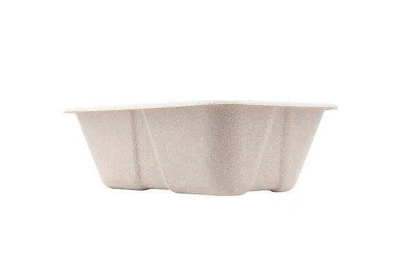 Food Recycled Bagasse Bowl Isolated White Background — Fotografia de Stock