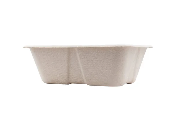 Food Recycled Bagasse Bowl Isolated White Background — 图库照片