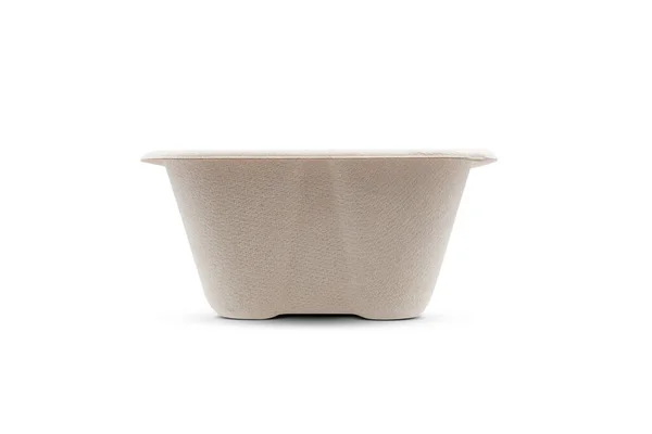 Food Recycled Bagasse Bowl Isolated White Background — Stockfoto