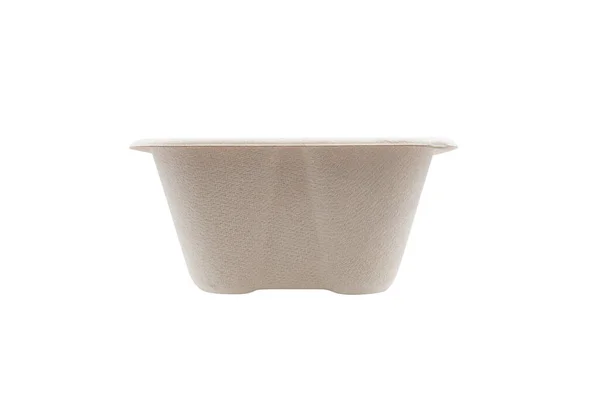 Food Recycled Bagasse Bowl Isolated White Background — 图库照片