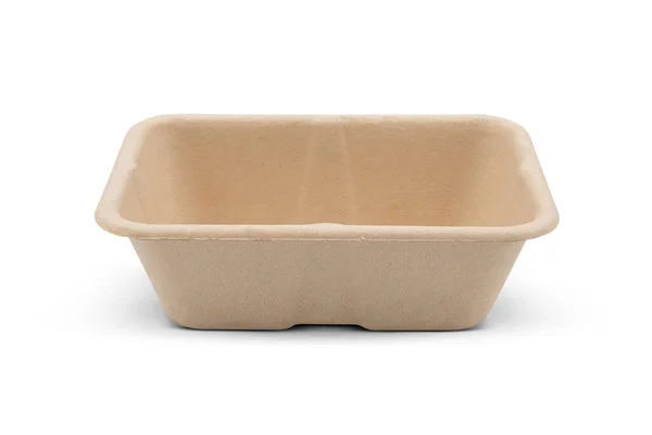 Food Recycled Bagasse Bowl Isolated White Background — 스톡 사진