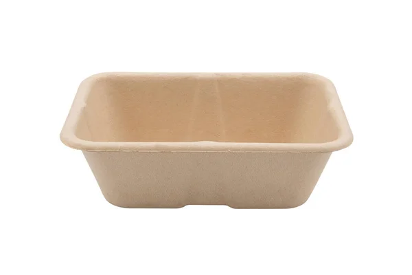 Food Recycled Bagasse Bowl Isolated White Background — Foto Stock