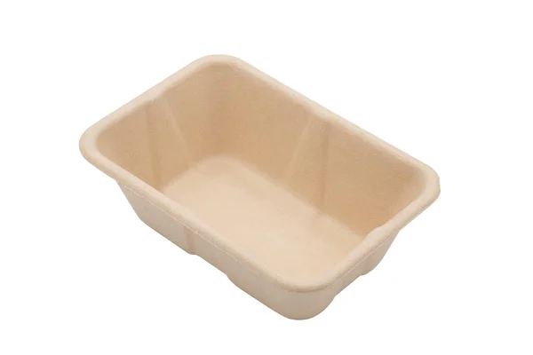 Food Recycled Bagasse Bowl Isolated White Background — Photo