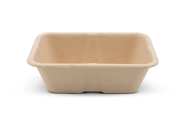 Food Recycled Bagasse Bowl Isolated White Background Stockfoto
