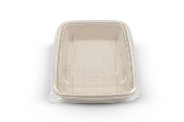 Bagasse Container Food Package Isolated White Background Stock Photo