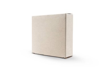 Blank cardboard narrow box isolated on white background 