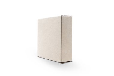 Blank cardboard narrow box isolated on white background 