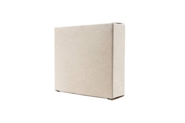 Blank cardboard narrow box isolated on white background 