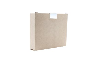 Blank cardboard narrow box isolated on white background 