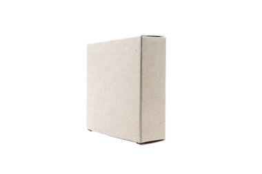 Blank cardboard narrow box isolated on white background 