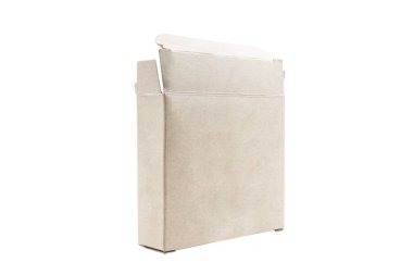 Blank cardboard narrow box isolated on white background 