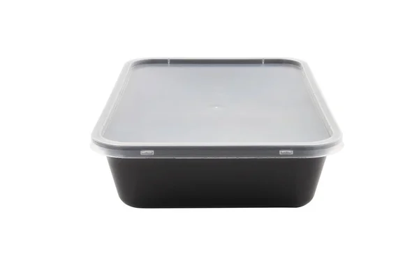 Plastic Food Packaging Tray Clear Plastic Cover Isolated White Background — 图库照片
