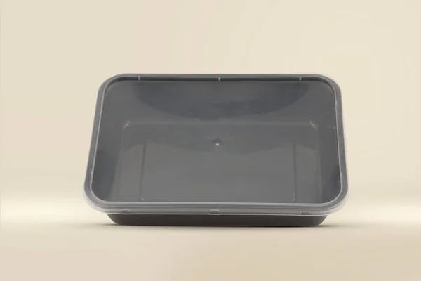 Plastic Food Packaging Tray Clear Plastic Cover Mockup — ストック写真