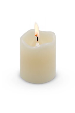 Beyaz arka plan üzerinde izole beyaz wax mum