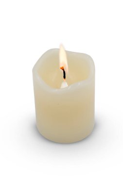 Beyaz arka plan üzerinde izole beyaz wax mum