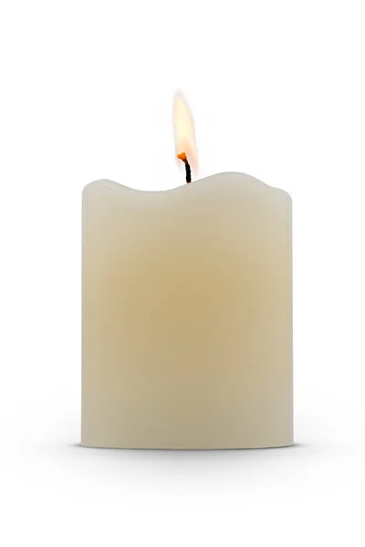 Λευκό Κερί Κεριών Που Απομονώνονται Λευκό Φόντο Εικόνα Αρχείου