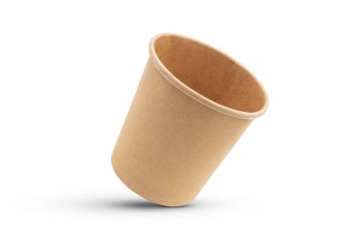 Kahverengi kullan-at kağıt kova beyaz arkaplanda izole