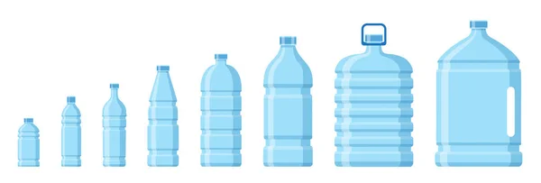 Botellas Agua Plástico Varias Formas Claro Simulan Contenedor Para Producto Ilustración de stock
