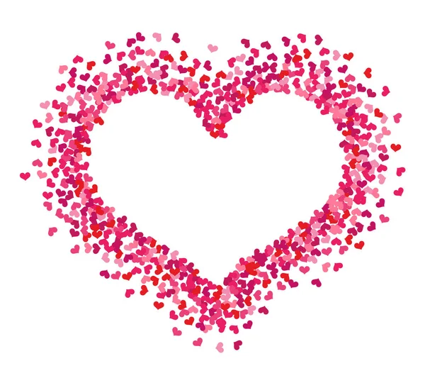 Encanta Pancarta Bienvenida Corazón Confeti Rojo Rosa Copia Boda Espacio — Vector de stock