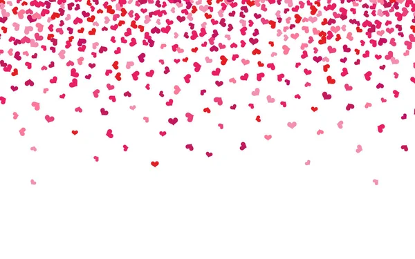 Corazón Confeti Rojo Hermosa Caída Tarjeta Vacaciones Fondo Boda Romántica Gráficos vectoriales