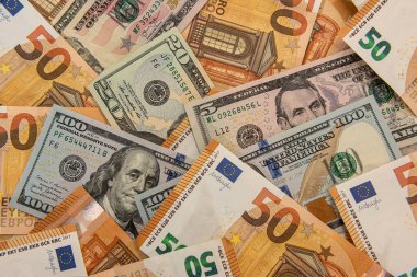 Dünyanın en büyük iki para biriminin, doların ve avronun geçmişi. finansal