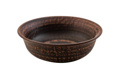 Beyaz zemin üzerinde eski kırmızı kil seramik plaka