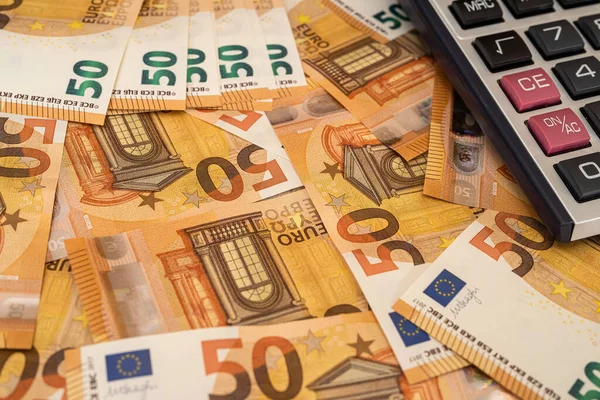 Kalkulátor Evropské Peníze Jako Finanční Zázemí Výměna — Stock fotografie