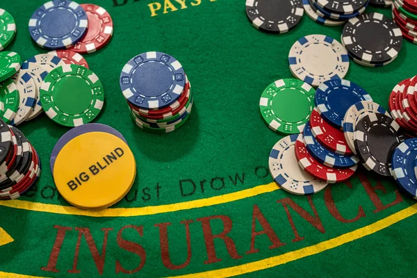 Fichas Casino Poker Vista Superior Espaço Cópia Jogo — Fotografia de Stock