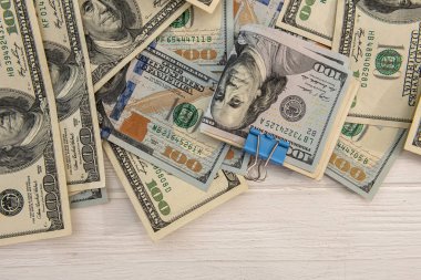 Küresel para birimi bize dolar banknotlar olarak arka plan, tasarruf