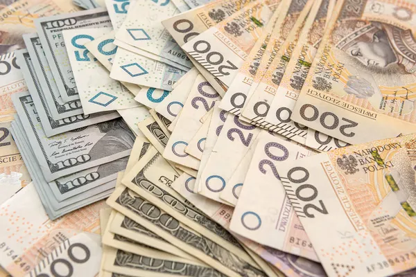 Фон Usd Pln Banknote Бизнес Концепция — стоковое фото