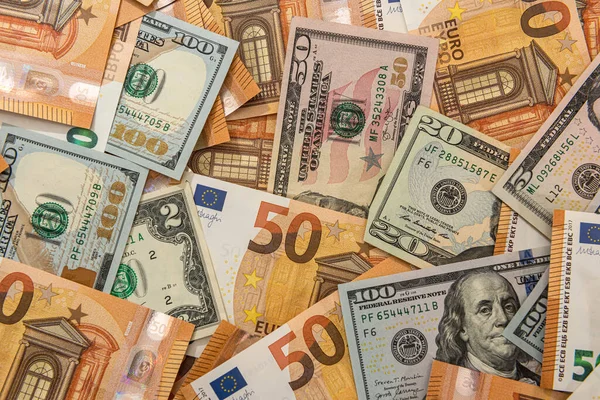Финансировать Фоновые Доллары Евро Обмен Валюты — стоковое фото