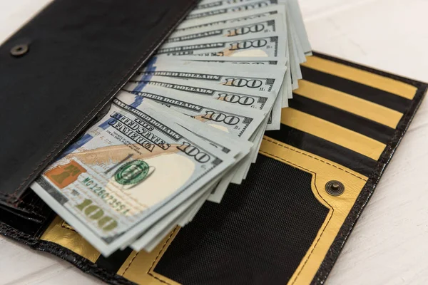 Many Dollars Man Wallet Saving Concept — Stock Photo, Image