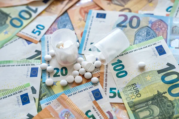 Pharmacy Capsules Euro Money High Cost Medicine Financial Royalty Free Stock Images