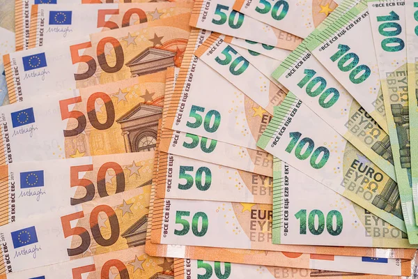 Billetes Euros Inversión Como Antecedentes Financieros Concepto Negocio Dinero — Foto de Stock