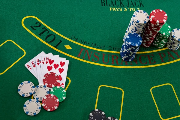 Fichas Jogo Cartas Pálidas Para Apostar Jogo Casino — Fotografia de Stock