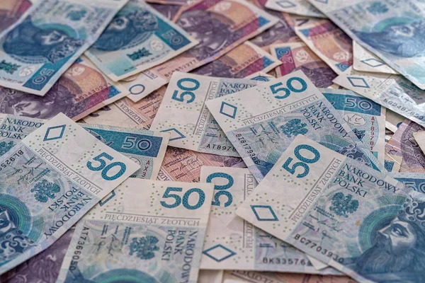 Polnische Zloty Scheine Währung Pln Papiergeld Finanzierungskonzept — Stockfoto