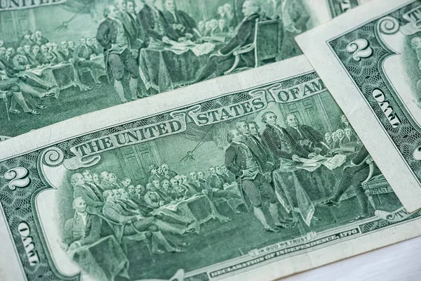 Antecedentes Financieros Dólares Estadounidenses Reverso Atrás —  Fotos de Stock