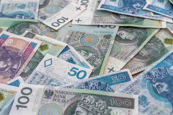 Банкноти Польської Злоті Концепція Фінансів — стокове фото