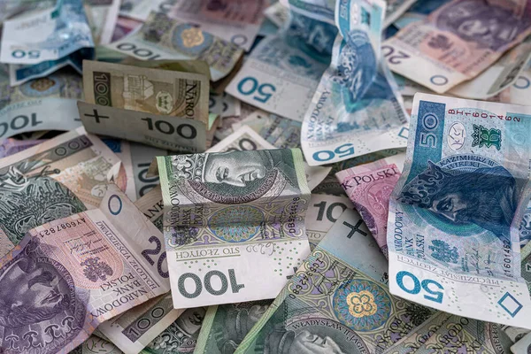 Pln Польські Банкноти 100 Домашній Бюджет Заощадження Грошей — стокове фото