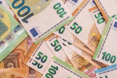 Parlak euro banknotları, ekonomik. para arkaplanı